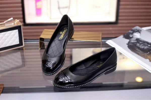 CHANEL Shallow mouth flat shoes Women--006